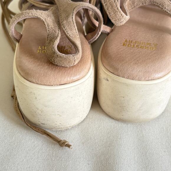 Johnston & Murphy Strappy Sandals 7 Tan Beige Platform 90s Y2K - Picture 7 of 7